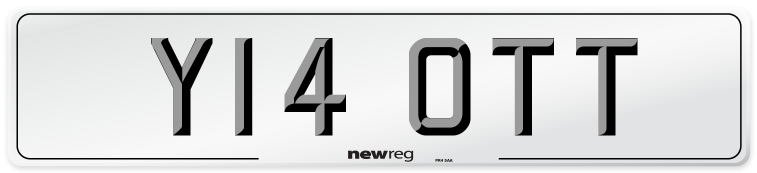Y14 OTT Number Plate from New Reg